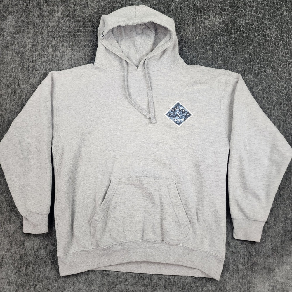 Salty Crew Hoodie Cotton Blend Men Large Gray Graphic Sink Swim - Picture 1 of 10
